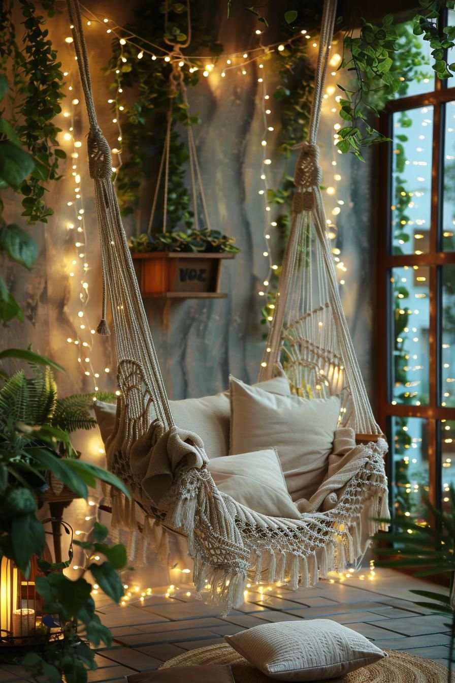 6. Boho-Style Swing Retreat
