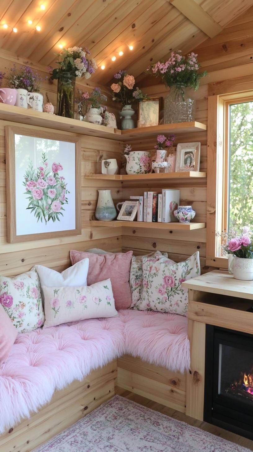 21. Wood-Accented Shed with Fireplace and Open Shelves - photo 3