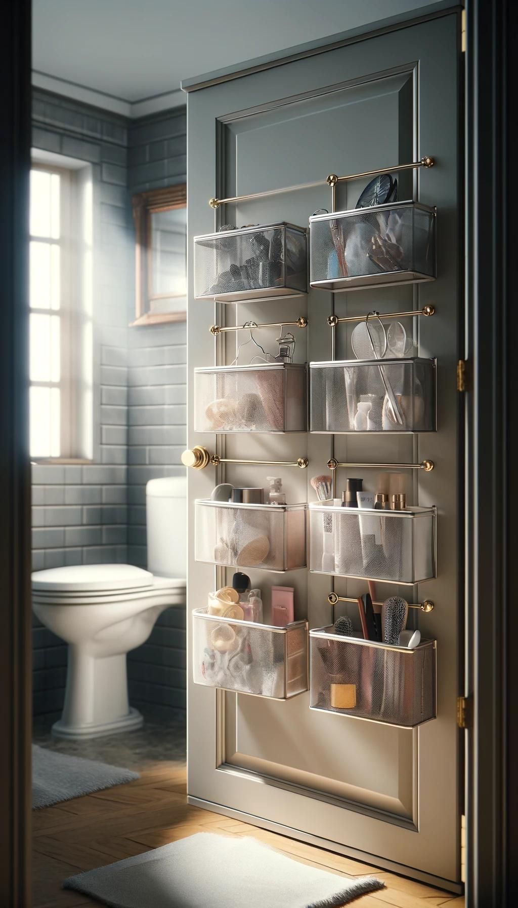 14. Mesh Organizers for Bathroom Doors