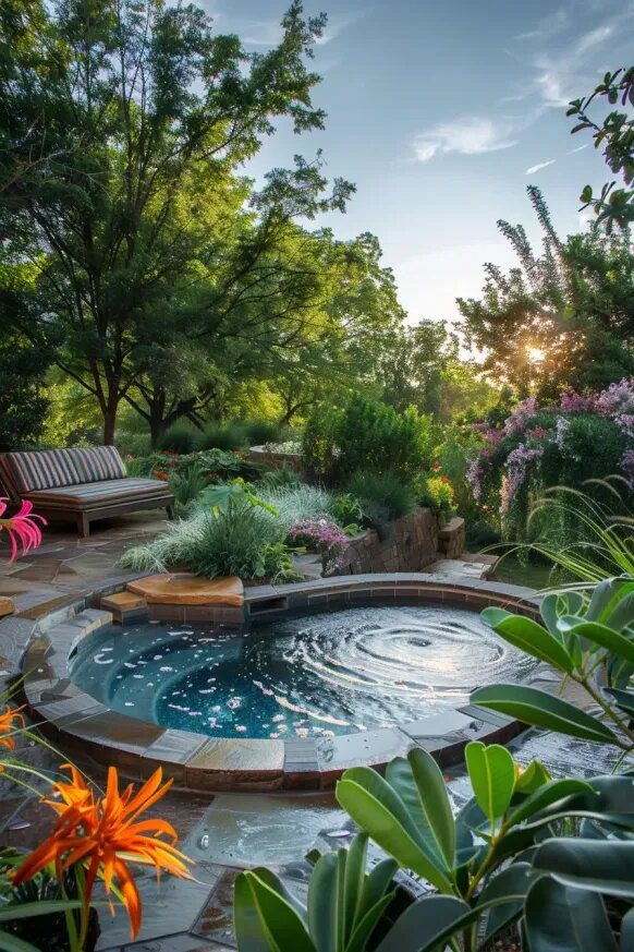 Plunge Pool With Garden Backdrop Views