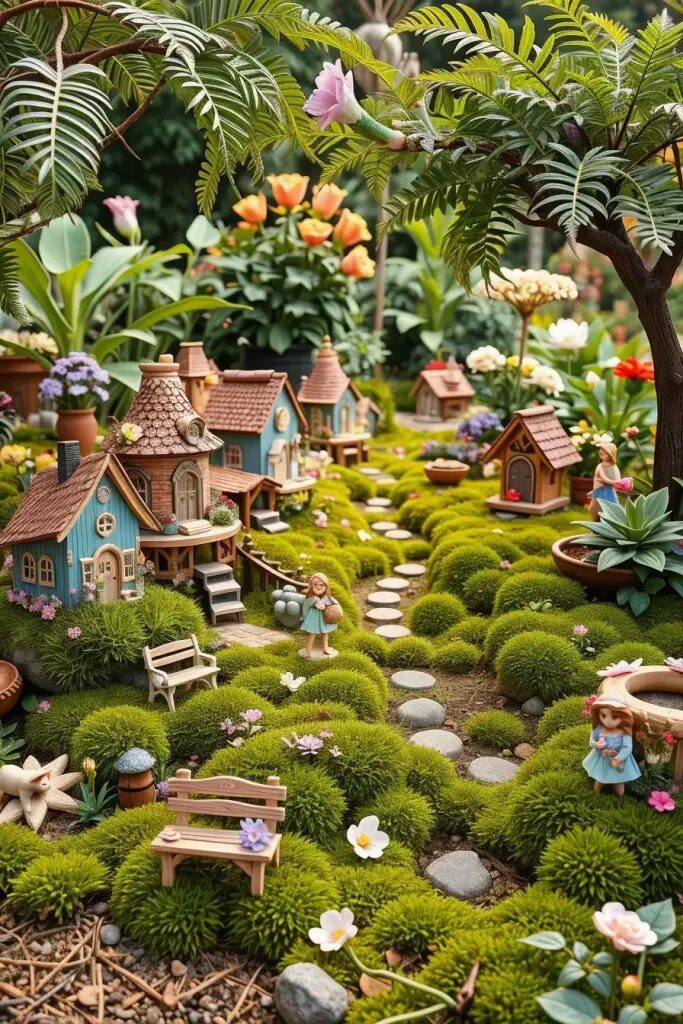 Miniature Fairy Houses with Tiny Figurines