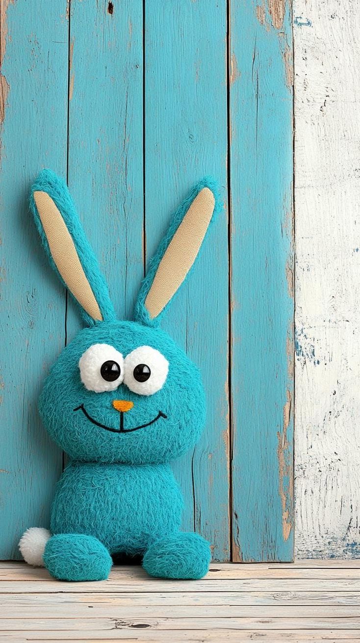 12. Blue Bunny With Cotton Tail Art - photo 3