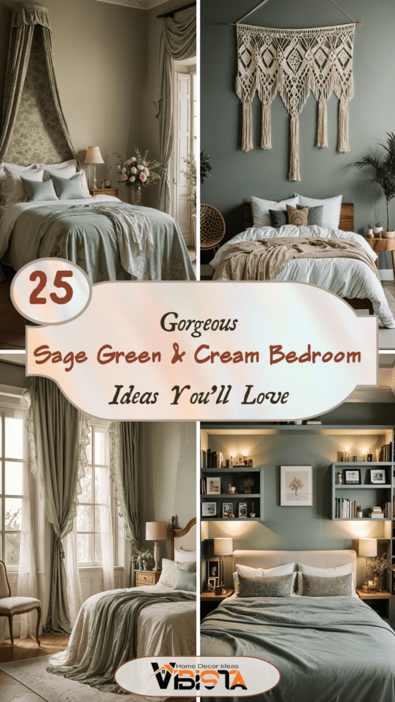 25 Gorgeous Sage Green &amp; Cream Bedroom Ideas You’ll Love