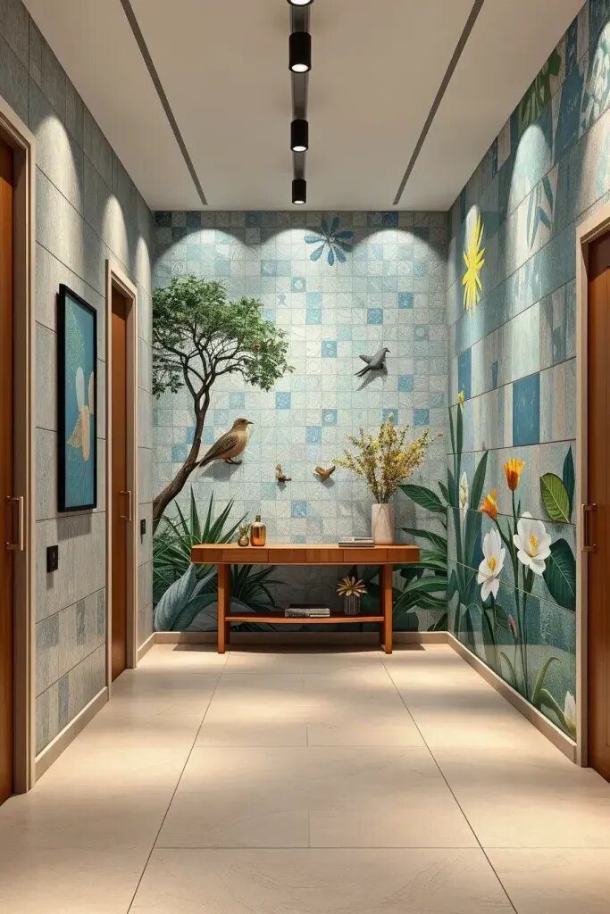 Mosaic Murals Along Hallway Walls - photo 2