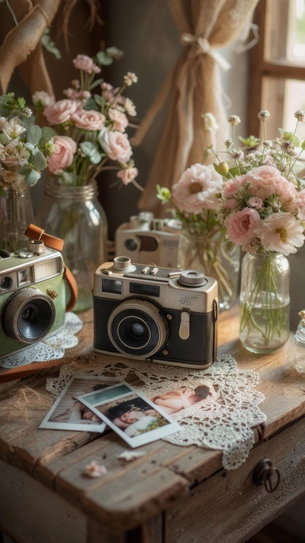 6. Vintage Guest Table With Instant Cameras - photo 3