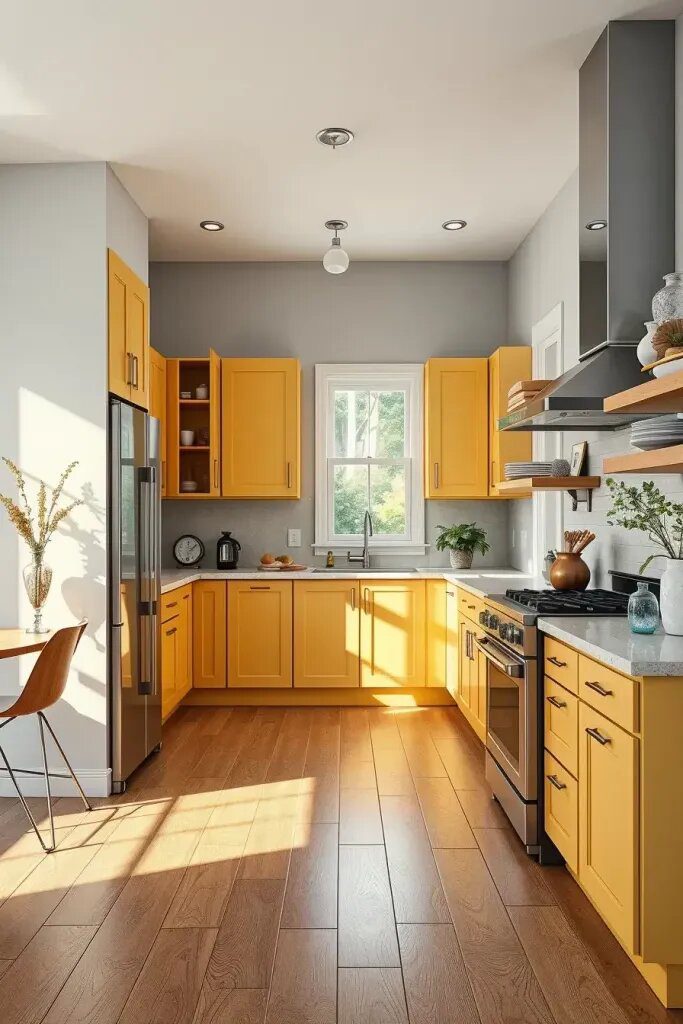 How to Balance Yellow Cabinets With Neutral Walls - photo 2
