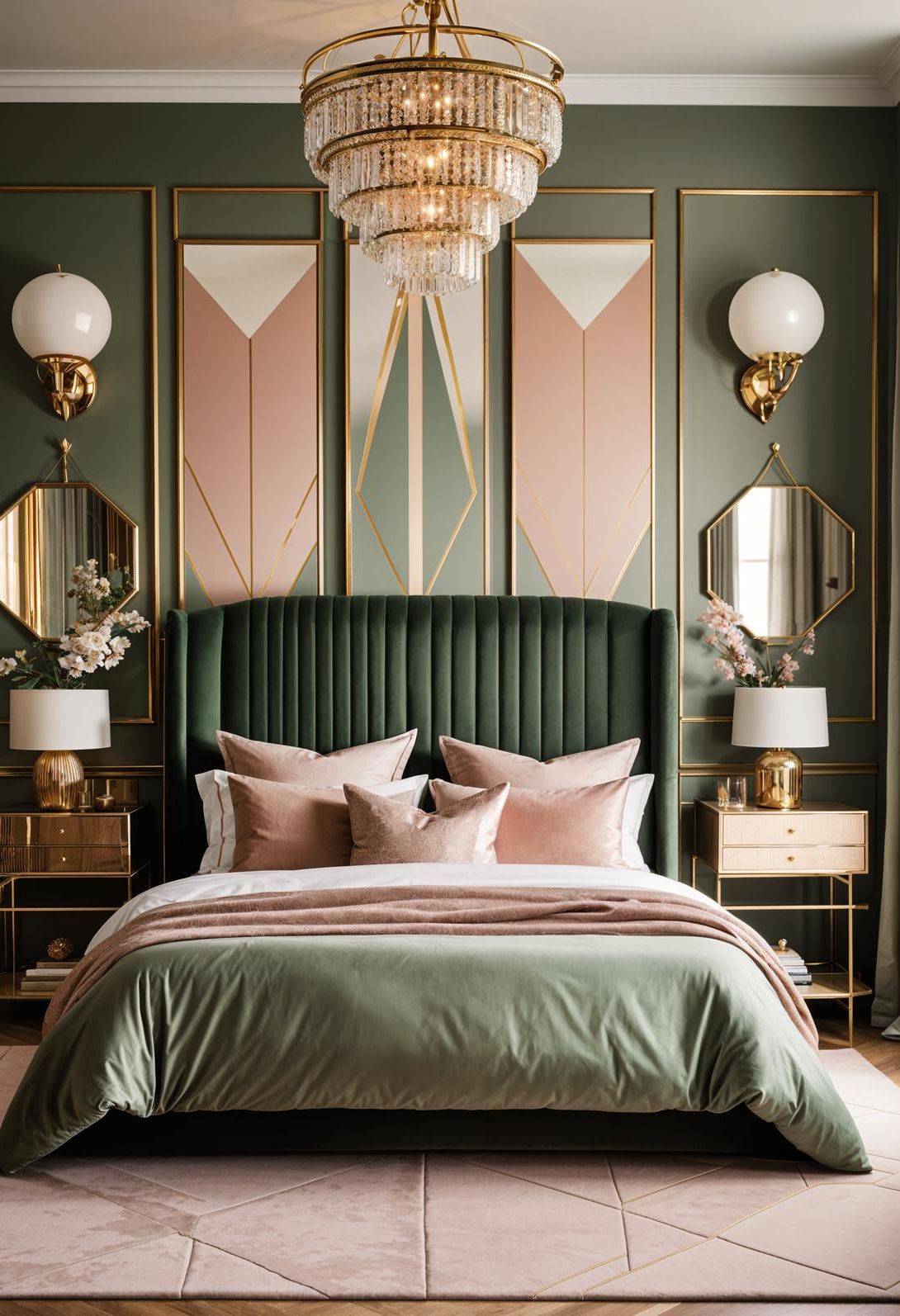 9. Art-Deco Style Sage and Blush Decor - photo 3