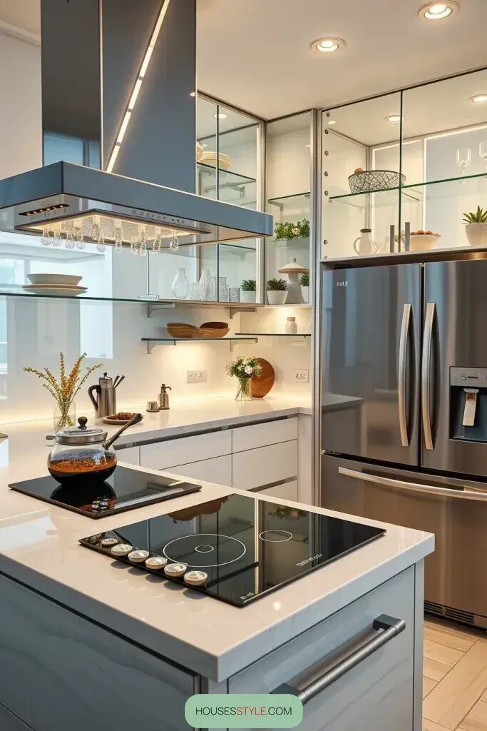 Transparent Appliances in Glass Kitchen Designs