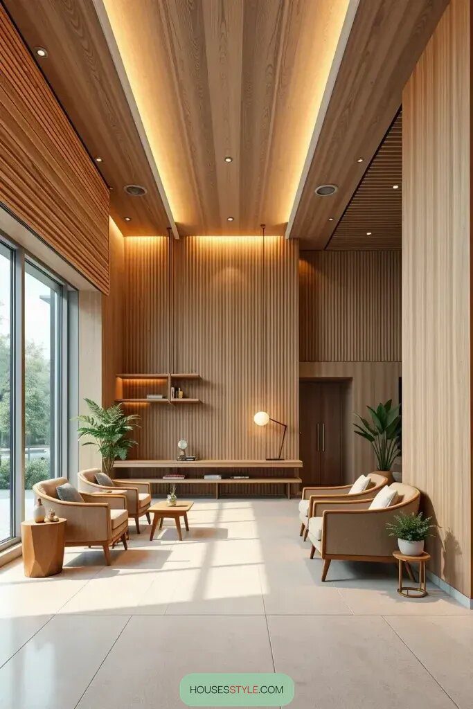 Warming Up a Lobby with Wood Accents - photo 2