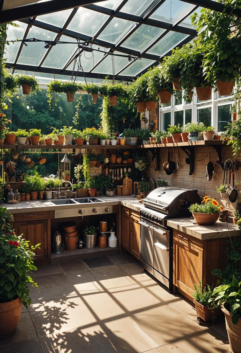 15. Garden Greenhouse Kitchen Oasis