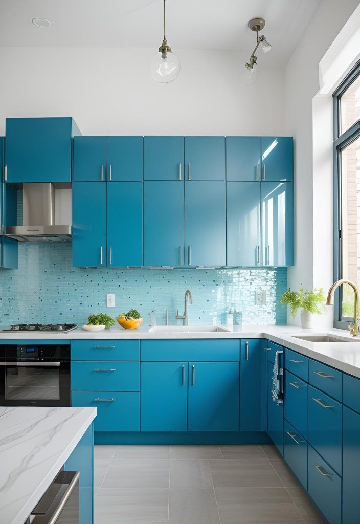 12. Cerulean Blue Cabinets on Trend
