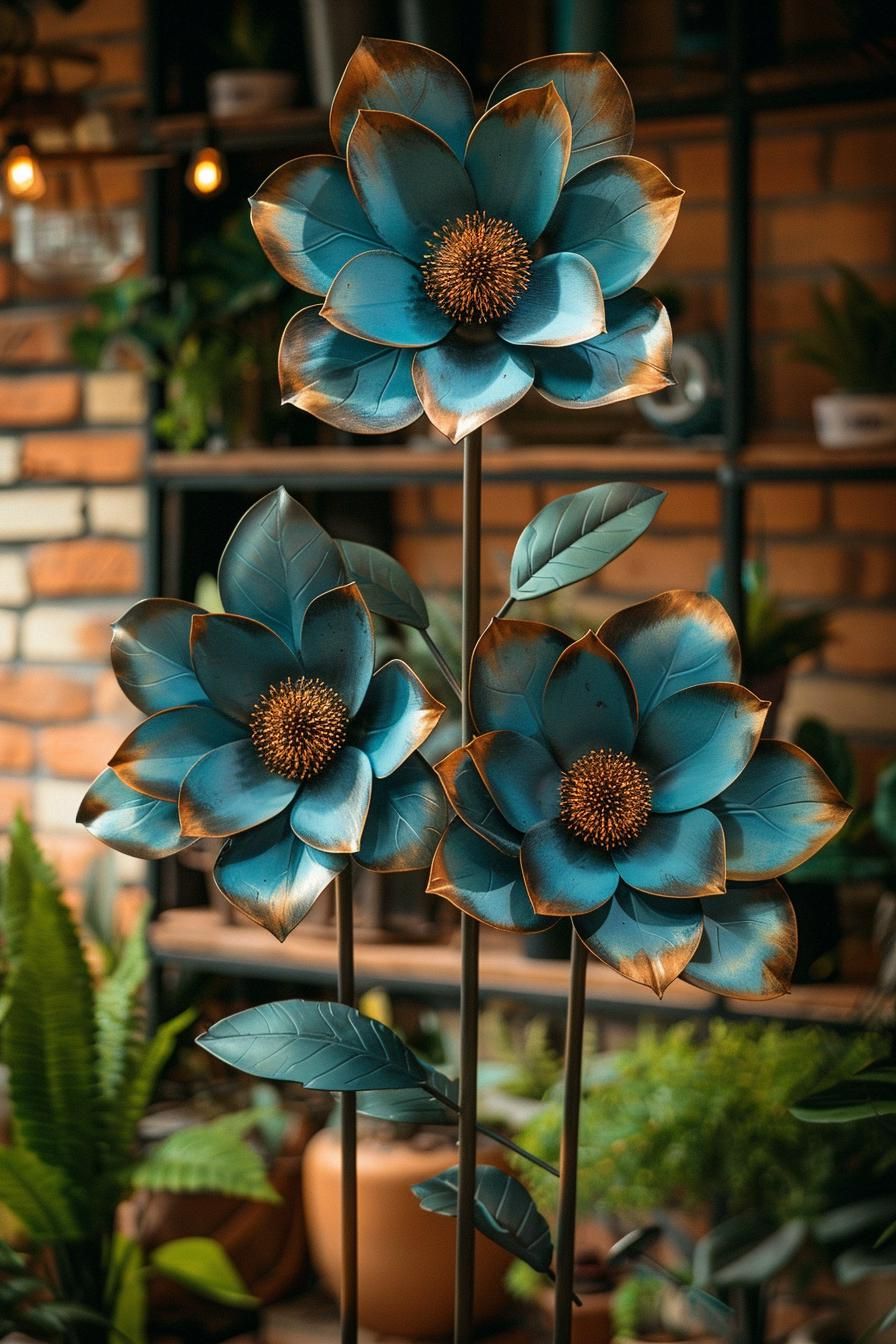 6. Large Metal Flower Wall Decor