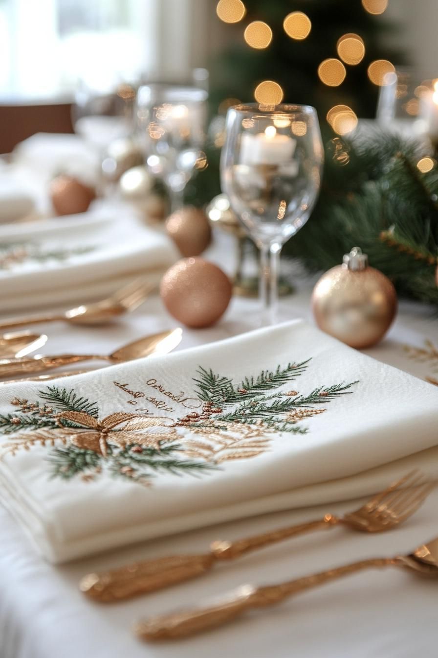 20. Linen Napkins With Festive Messages