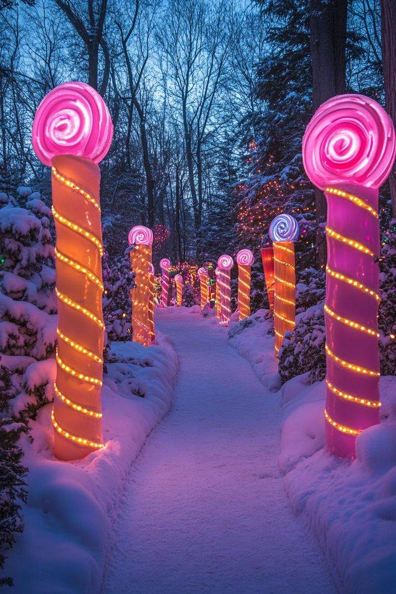 13. Candy-Themed Walkway Lighting - photo 2