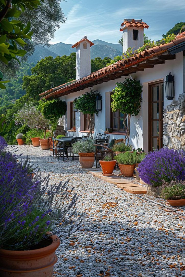 3. Mediterranean-Style Gravel Patio Ideas