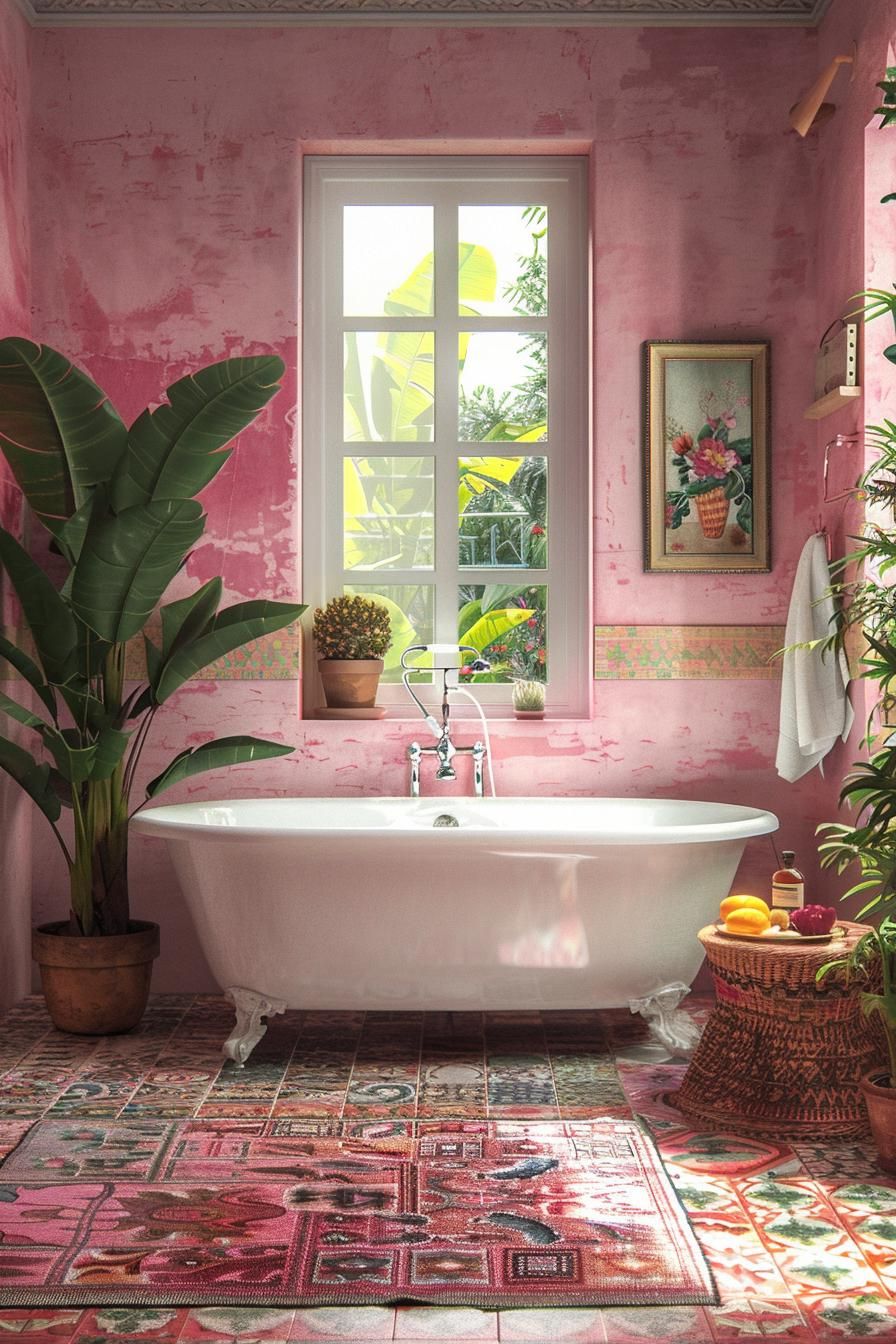 11. Playful Pink Boho Bathroom Style - photo 2