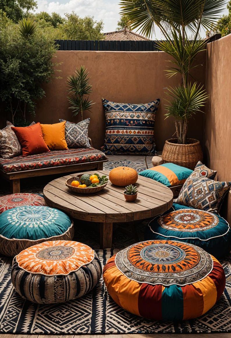 15. Chic Cushions and Poufs for Outdoor Seating - photo 2