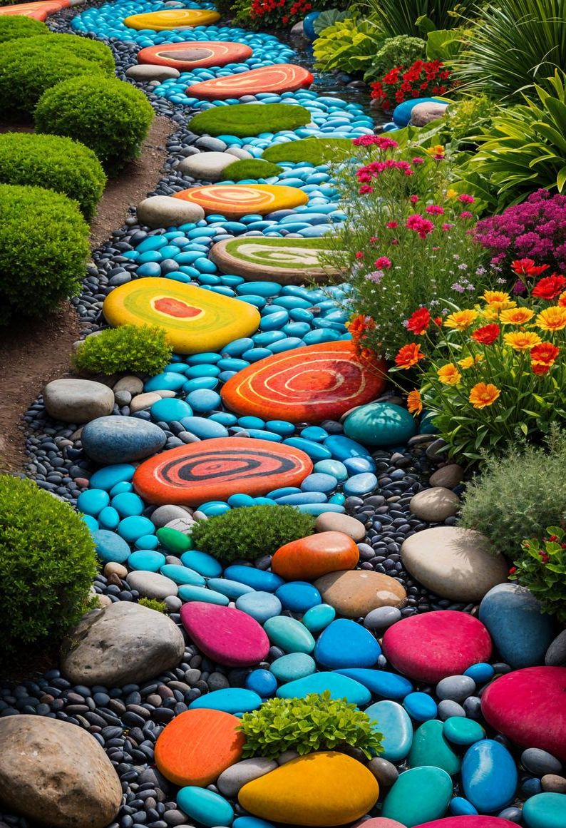 5. Painted Rock River for Garden Color - photo 2