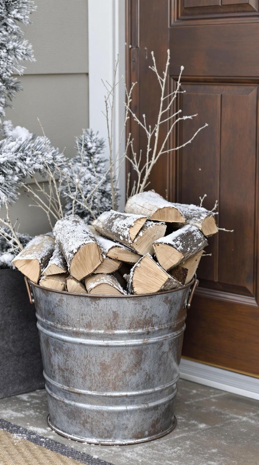 11. Firewood Displays in Galvanized Metal Buckets - photo 2
