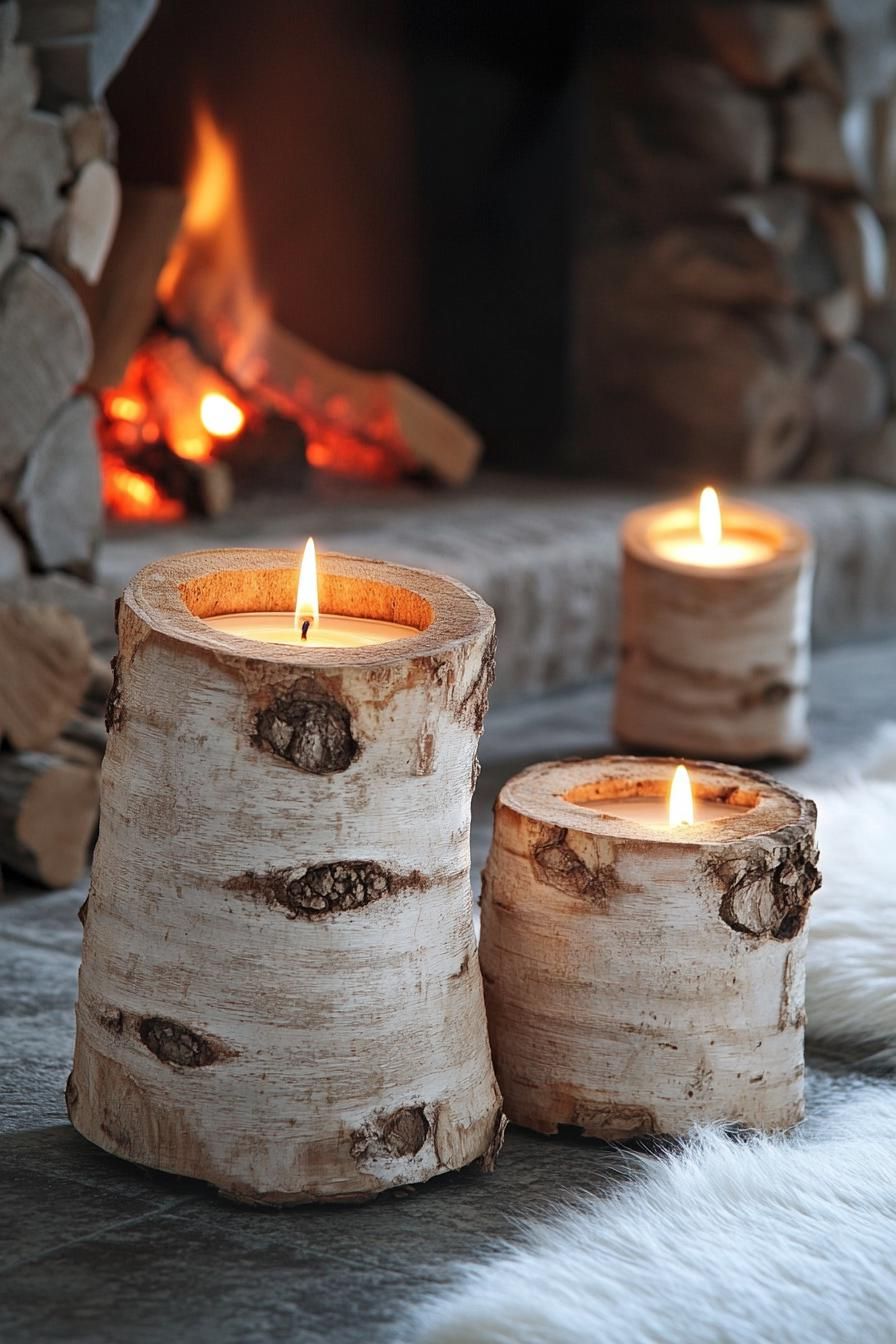 19. Natural Accents for the Fireplace Mantel