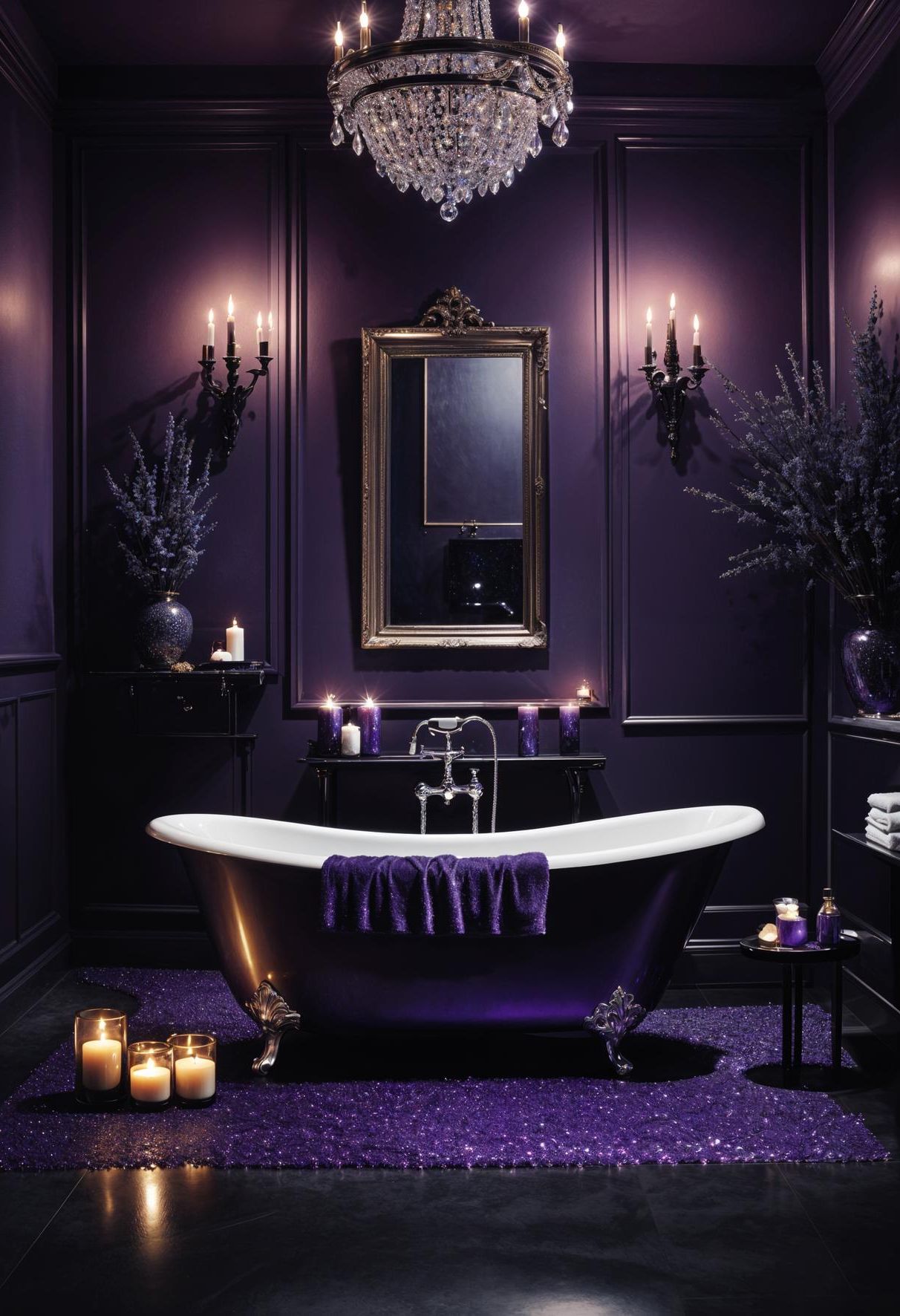 9. Calming Lavender Bathroom Sanctuary