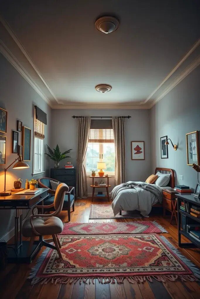 Using Rugs and Lighting to Zone a Room