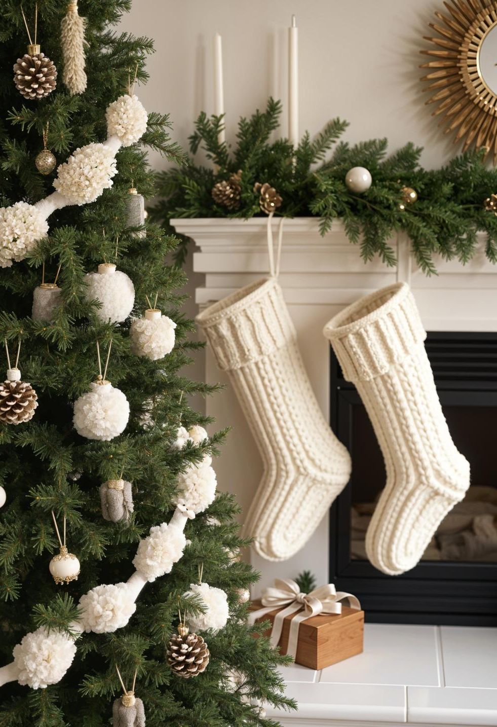 12. Cream-Toned Christmas Styling