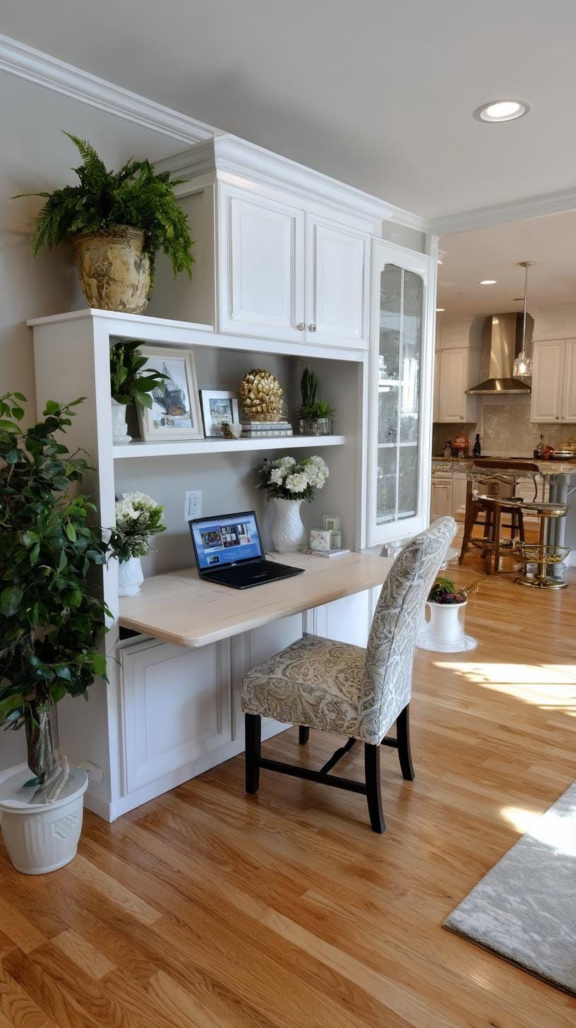 19. Murphy desk folded into cabinetry when not in use