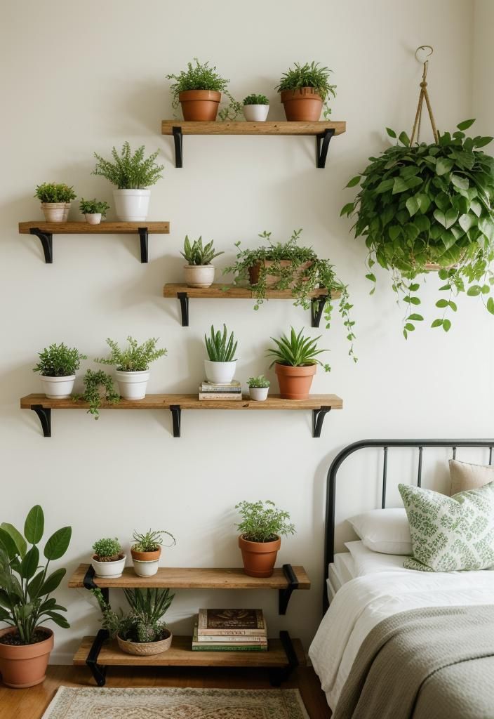 9. Floating Shelves for Succulents