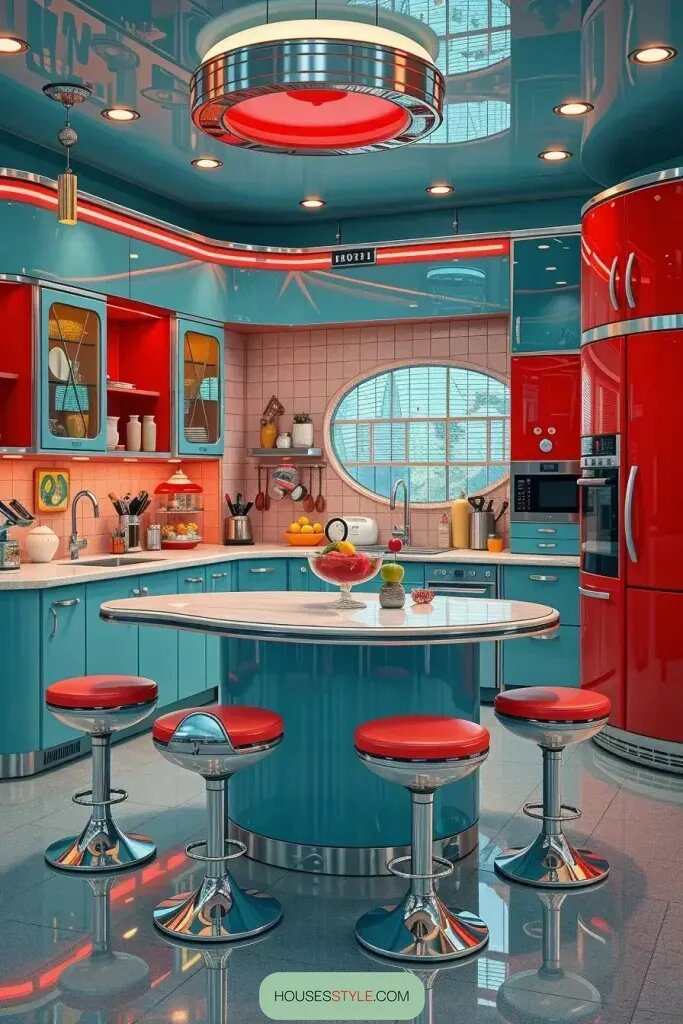 Retro-Futuristic Kitchens Lit Up With Neon