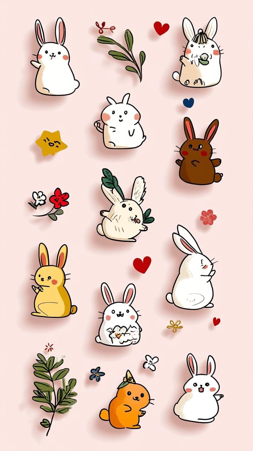6. Cartoon Bunny Collection In Pastel Tones - photo 4