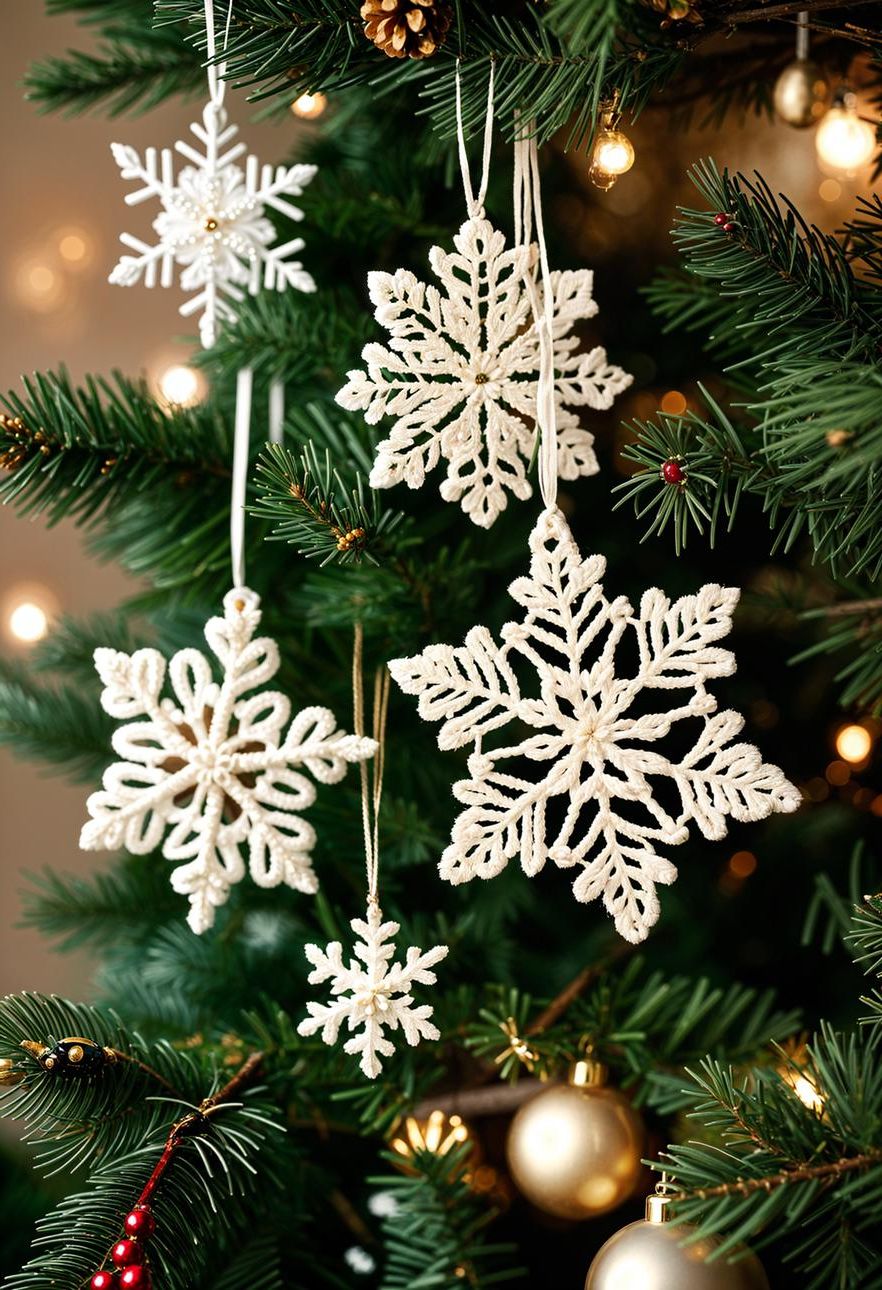 7. Crochet Boho Snowflake Ornaments - photo 2