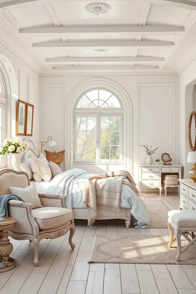 Serene All-White Bedroom Design Ideas