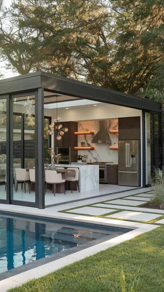 Pool Pavilions with a Full Kitchen