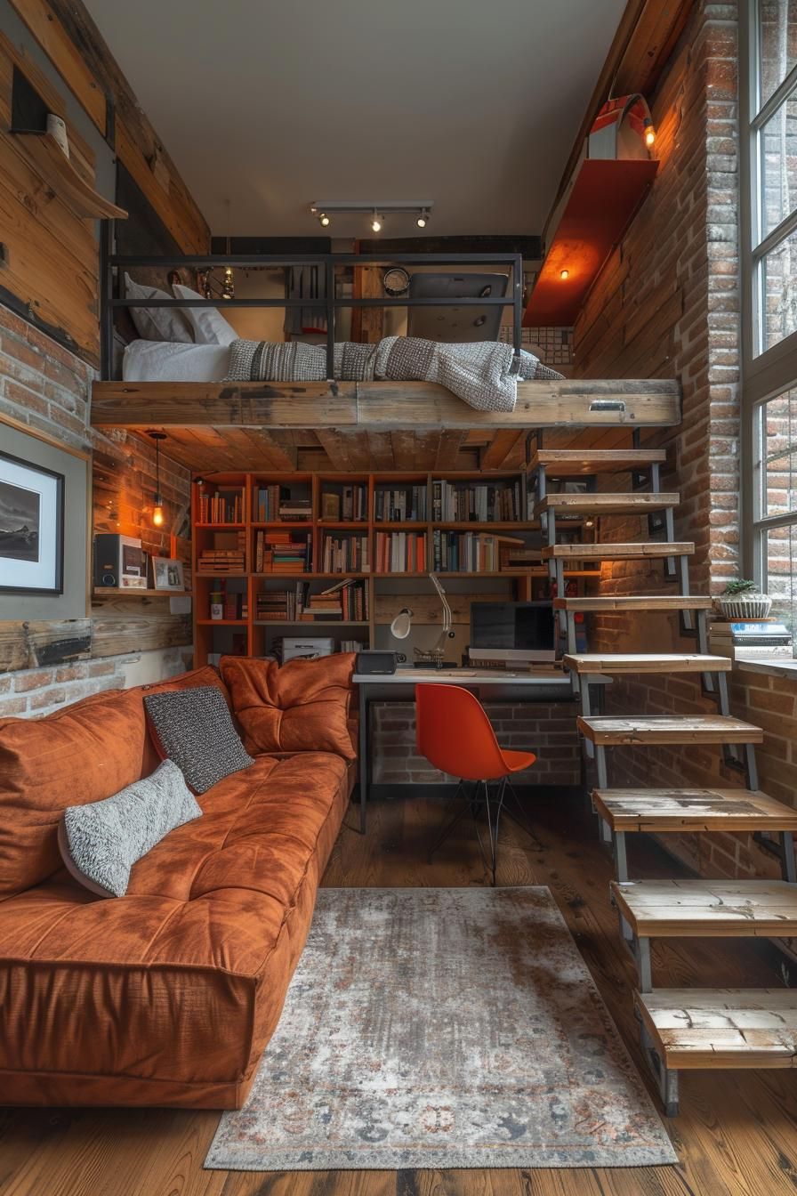 3. Space-Saving Loft Bed Study Area - photo 2