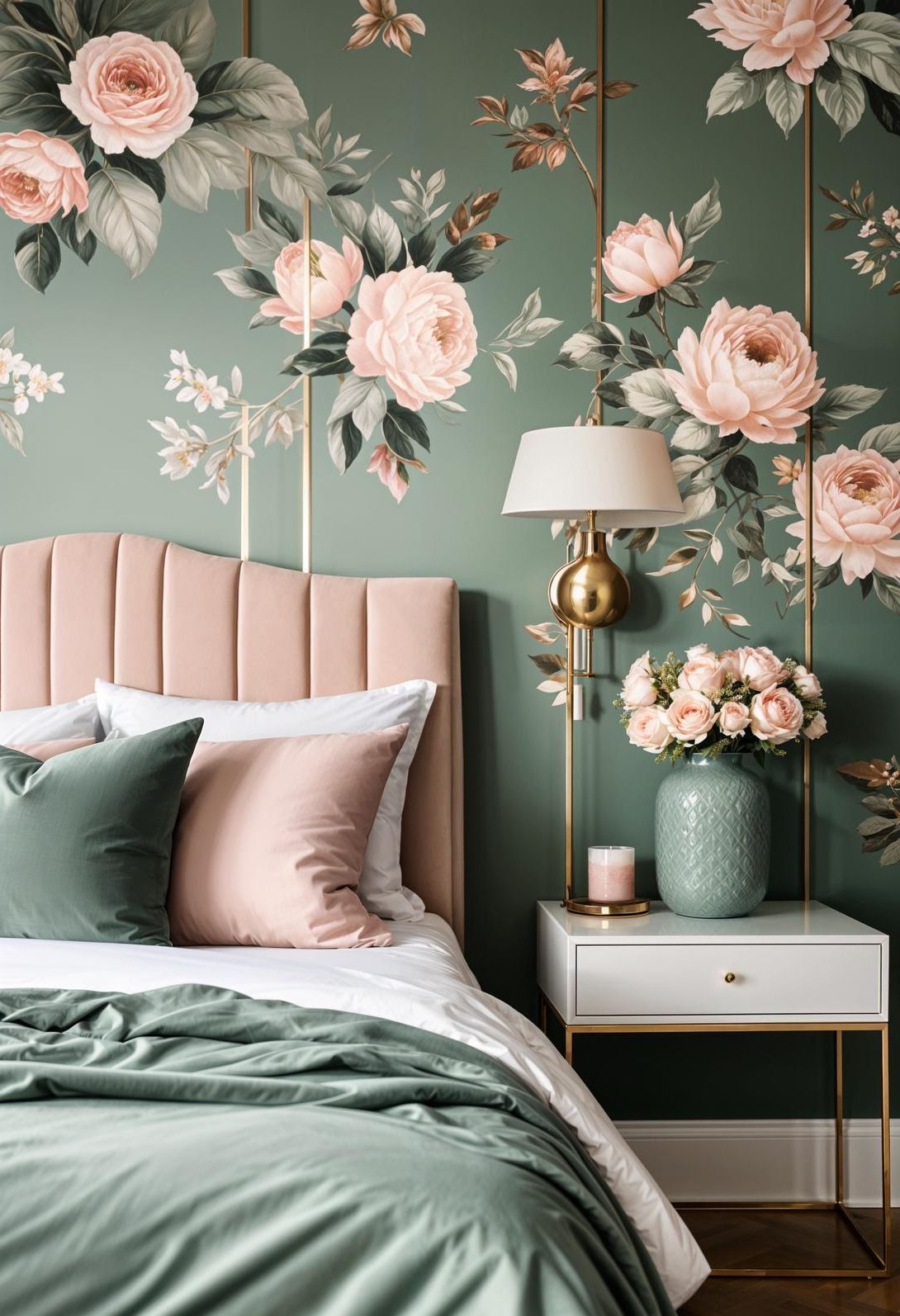 3. Vintage Floral Meets Modern Sage and Blush