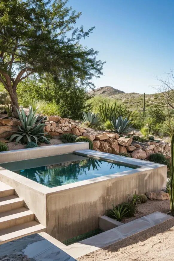 Desert-Style Plunge Pool With Rustic Charm