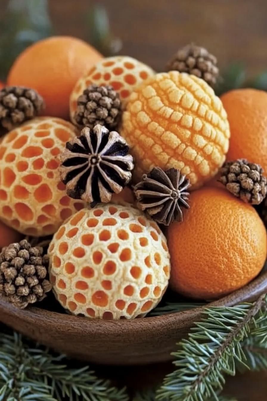 16. Festive Orange Pomander Decor Ideas