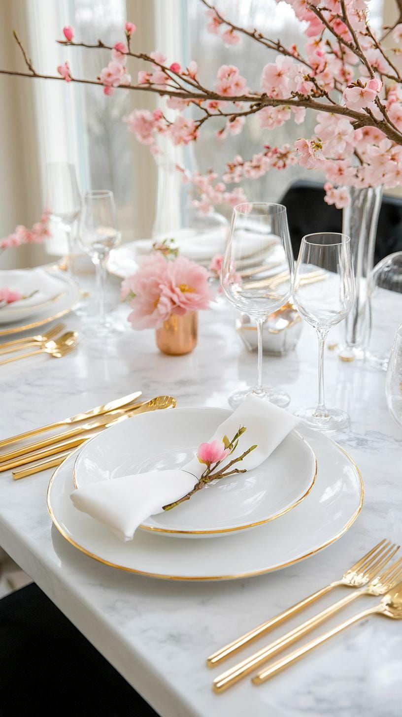 13. Cherry Blossom Themed Winter Table - photo 3