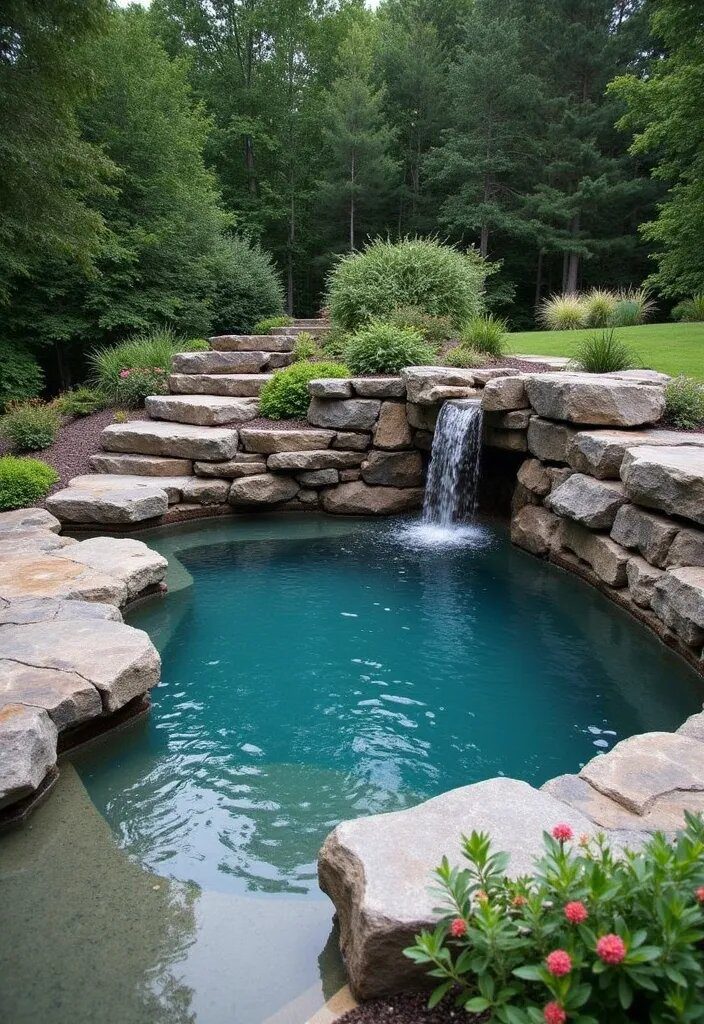 10. Natural Stone Pools Bring Rustic Beauty