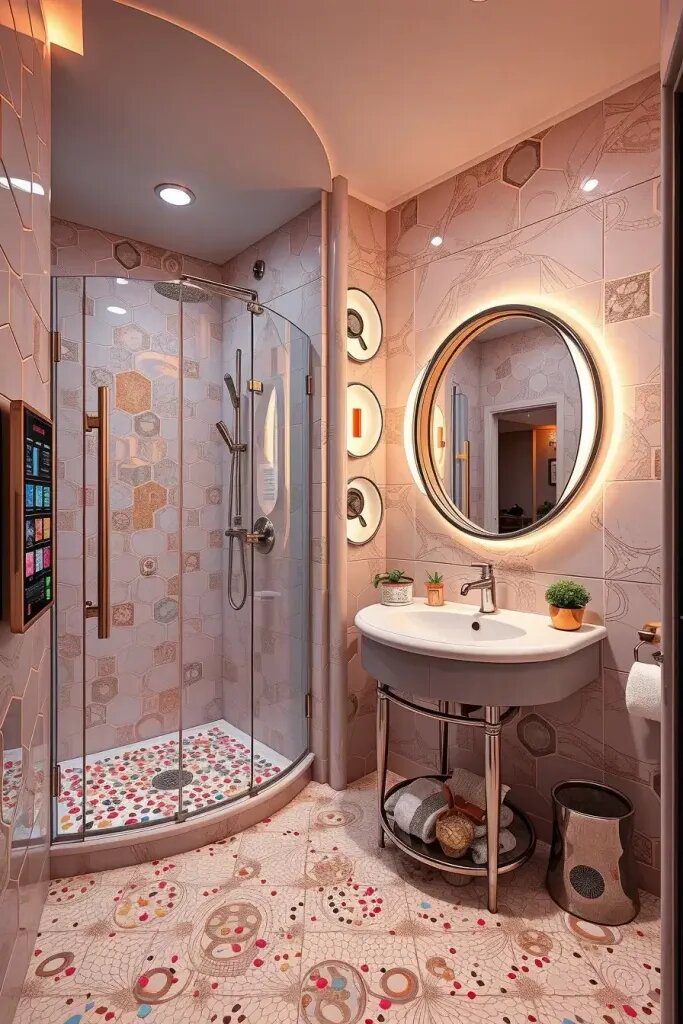 Blending Vintage Charm with Futuristic Bathroom Design