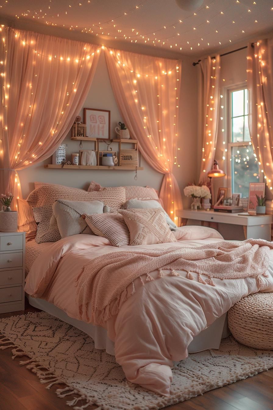 5. Pretty in Pink Dorm Decor