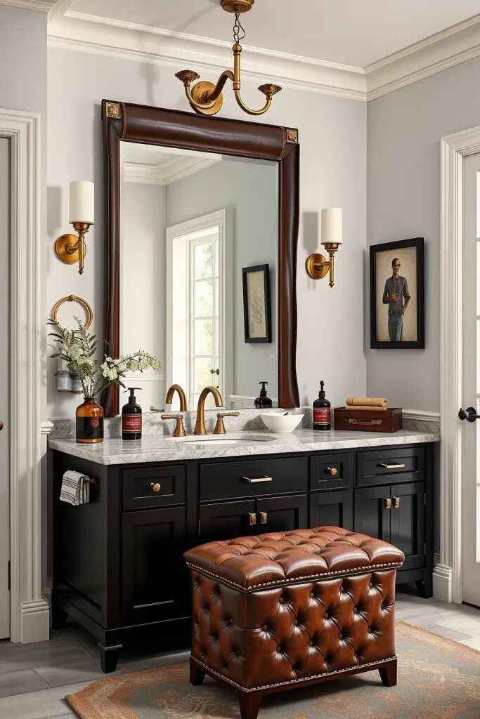 Masculine Touches with Leather and Brass