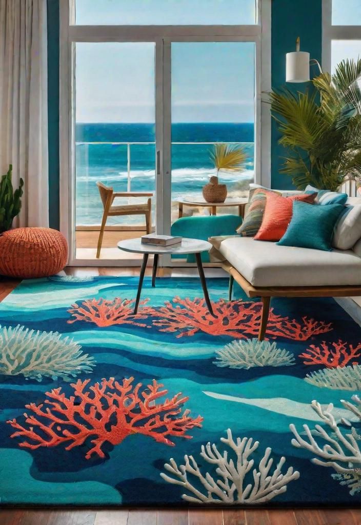 43. Ocean-Inspired Area Rugs for Living Rooms