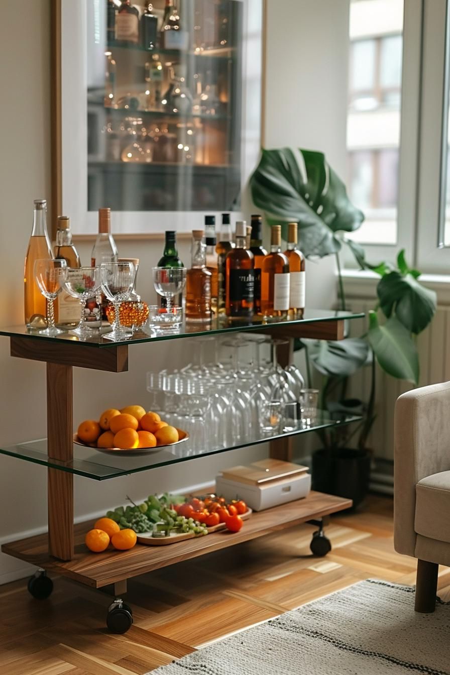 10. Chrome and Glass Bar Carts - photo 2