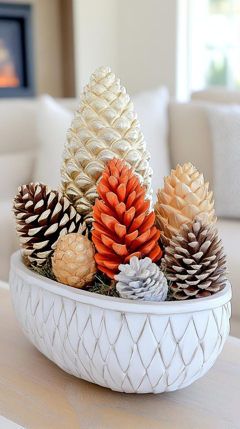 6. Metallic Pinecone Centerpiece Inspiration - photo 3