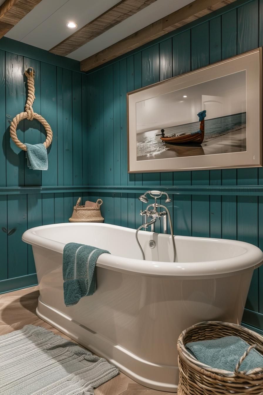 10. Coastal Nautical Bathroom Wall Themes - photo 2