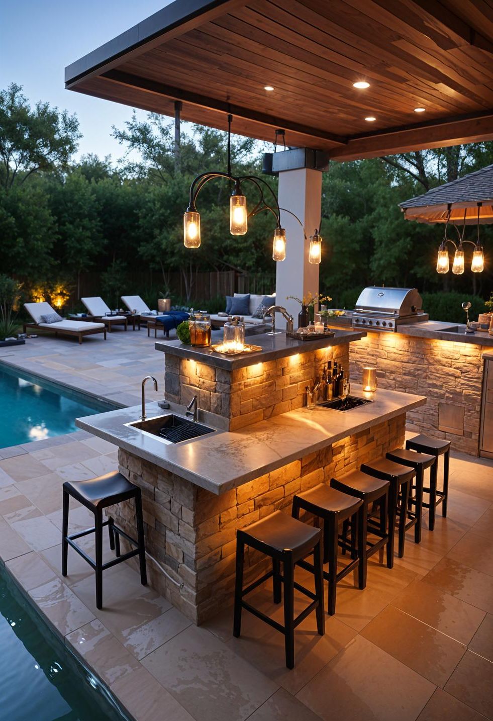 20. Poolside Luxury Kitchen Setup - photo 2