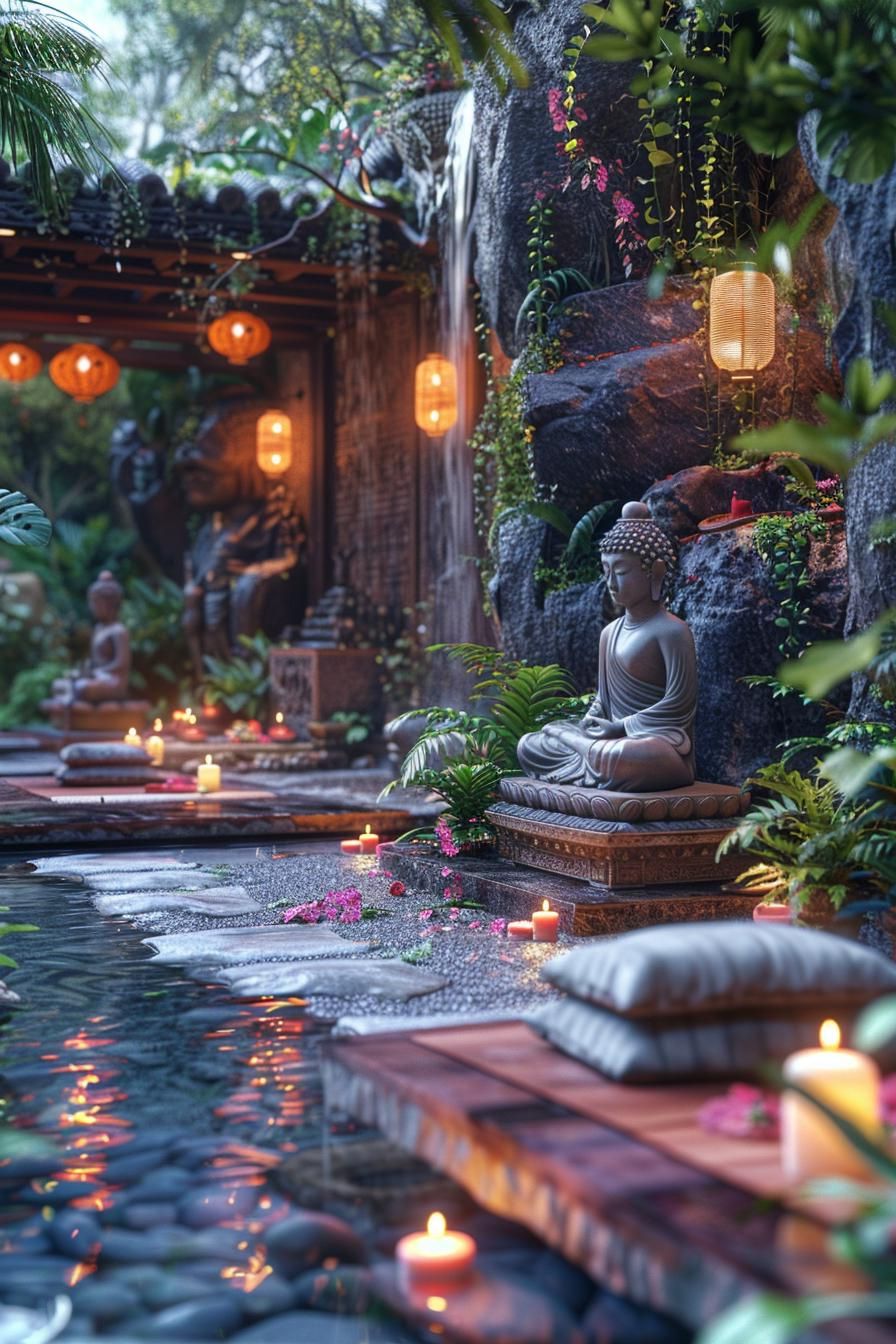 20. Yoga Patio with Water and Sculpture - photo 2