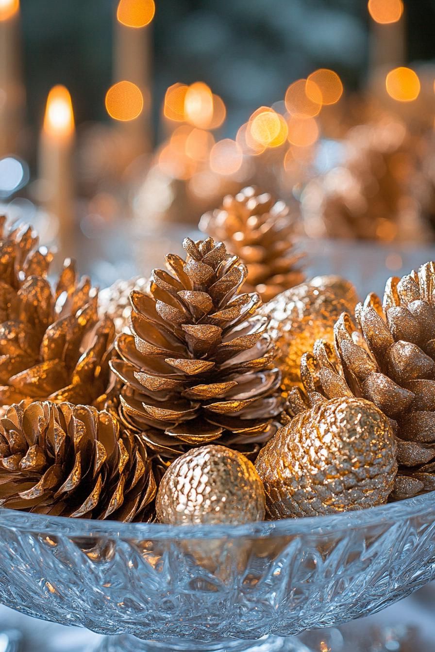 12. Gilded Pinecone Decor Ideas